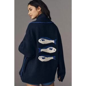 Flat White 3D Icon Longline Cardigan Sweater - One Size